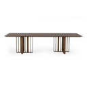 Livia - Modern Wenge & Gold Stainless Steel Dining Table