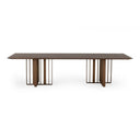 Livia - Modern Wenge & Gold Stainless Steel Dining Table
