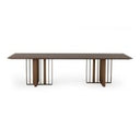 Livia - Modern Wenge & Gold Stainless Steel Dining Table