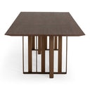 Livia - Modern Wenge & Gold Stainless Steel Dining Table