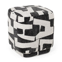 Loftis - Modern Black & White Fabric Ottoman
