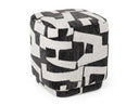 Loftis - Modern Black & White Fabric Ottoman