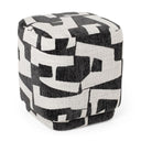Loftis - Modern Black & White Fabric Ottoman