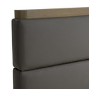 Lois - Modern Grey Leather & Beige Shagreen Bed
