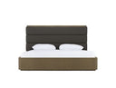 Lois - Modern Grey Leather & Beige Shagreen Bed