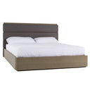 lois - modern grey leather & beige shagreen bed