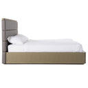 lois - modern grey leather & beige shagreen bed