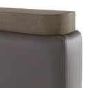 Lois - Modern Grey Leather & Beige Shagreen Bed