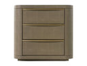 Lois - Modern Beige Shagreen + Brass Nightstand