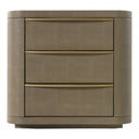 Lois - Modern Beige Shagreen + Brass Nightstand
