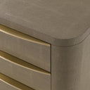 Lois - Modern Beige Shagreen + Brass Nightstand