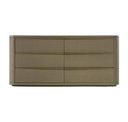 Lois - Modern Grey Leather & Beige Shagreen Bed