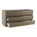 Lois - Modern Beige Shagreen + Brass Dresser