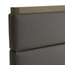 Lois - Modern Grey Leather & Beige Shagreen High Headboard Bed