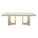 Loomis - White Marble & Gold Dining Table