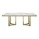 Loomis - White Marble & Gold Dining Table