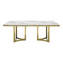 Loomis - White Marble & Gold Dining Table
