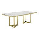 Loomis - White Marble & Gold Dining Table