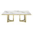 Loomis - White Marble & Gold Dining Table