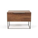 Bergeron + Lorenzo - Contemporary Cream Fabric + Light Oak 4-Piece Bedroom Set