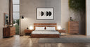 lorenzo italian modern light oak bed