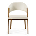 Lucas Mid-Century Cream & Walnut Dining Chair