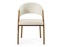 Rexford Modern Taupe & Walnut Dining Armchair