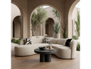 Lucena - Outdoor Oyster Olefin Fabric Curved Sectional Sofa