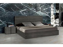 Duke Modern Grey Velvet & Black Gun Chrome Bed