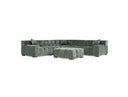Ludwig - Modern Dark Green Fabric Modular Sectional