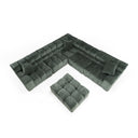 Ludwig - Modern Dark Green Fabric Modular Sectional