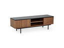 Jefferson Mid-Century Walnut and White High Gloss Entertainment Center
