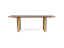 Marjorie - Modern Walnut + Brushed Gold Rectangular Dining Table