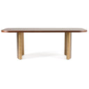 Marjorie - Modern Walnut + Brushed Gold Rectangular Dining Table