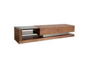 Jefferson Mid-Century Walnut and White High Gloss Entertainment Center