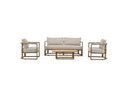 Malta - Outdoor Light Grey + Teak Sofa Set