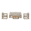 Malta - Outdoor Light Grey + Teak Sofa Set
