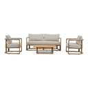 Malta - Outdoor Light Grey + Teak Sofa Set