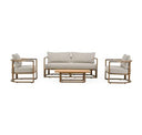 Malta - Outdoor Light Grey + Teak Dining Set