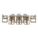 Malta - Outdoor Light Grey + Teak Dining Set
