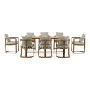 Malta - Outdoor Light Grey + Teak Dining Set
