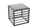 Bronson Modern Walnut & Black Round Tea Table