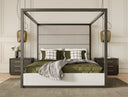 Manhattan - Contemporary Canopy Grey Bed