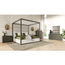 Manhattan - Contemporary Grey and Gold Nightstand
