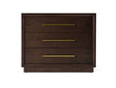 Manhattan - Contemporary Brown Oak and Gold Nightstand
