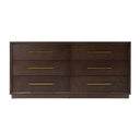Manhattan - Contemporary Brown Oak and Gold Chest