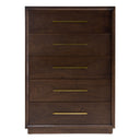 Manhattan - Contemporary Brown Oak and Gold Chest