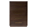 Manhattan - Contemporary Brown Oak and Gold Chest