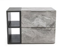 Maranello - Modern Grey Wash & Faux Marble Nightstand