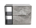 Maranello - Modern Grey Wash & Faux Marble Nightstand